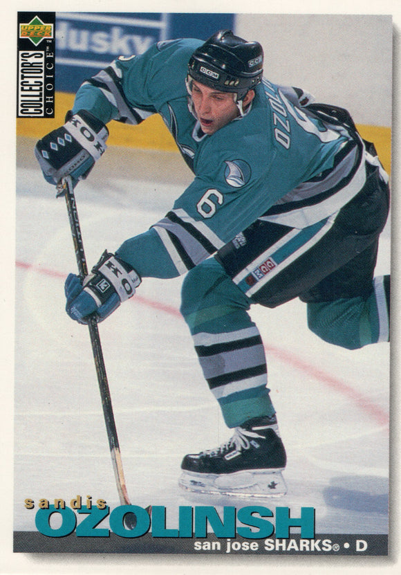 #9 Sandis Ozolinsh San Jose Sharks 1995-96 Upper Deck Collector's Choice Hockey Card FGA