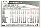 #647 Adam Dunn Chicago White Sox 2013 Topps Baseball Card FAH