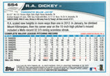 #554 R.A. Dickey Toronto Blue Jays 2013 Topps Baseball Card FAH