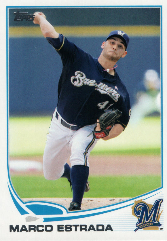 #439 Marco Estrada Milwaukee Brewers 2013 Topps Baseball Card FAH