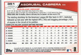 #351 Asdrubal Cabrera Cleveland Indians 2013 Topps Baseball Card FAH