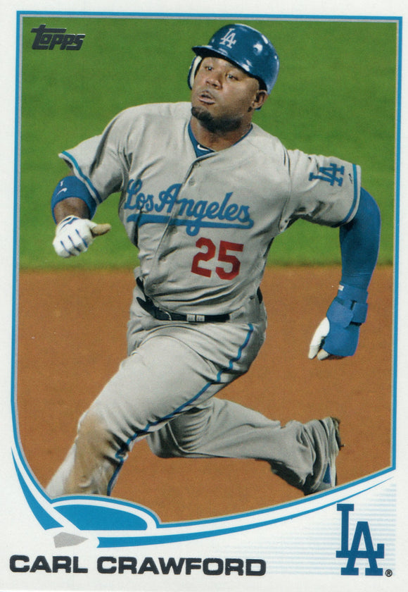 #594 Carl Crawford Los Angeles Dodgers 2013 Topps Baseball Card FAH