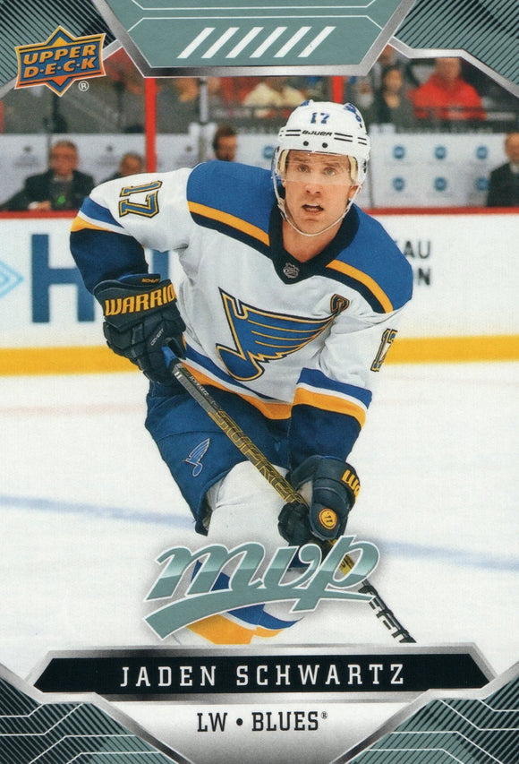 #187 Jaden Schwartz St Louis Blues 2019-20 Upper Deck MVP Hockey Card