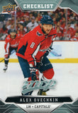 #100 Alex Ovechkin Checklist Washington Capitals 2019-20 Upper Deck MVP Hockey Card