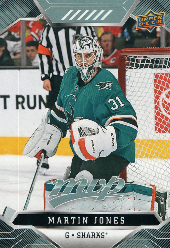 #62 Martin Jones San Jose Sharks 2019-20 Upper Deck MVP Hockey Card