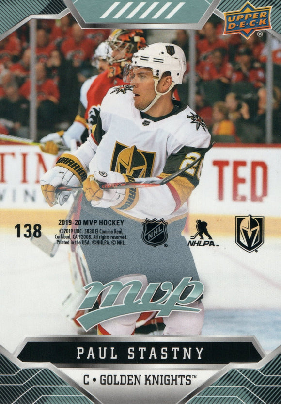 #138 Paul Stastny Puzzle Piece Las Vegas Golden Knights 2019-20 Upper Deck MVP Hockey Card