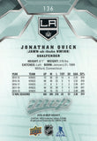 #136 Jonathan Quick Los Angeles Kings 2019-20 Upper Deck MVP Hockey Card