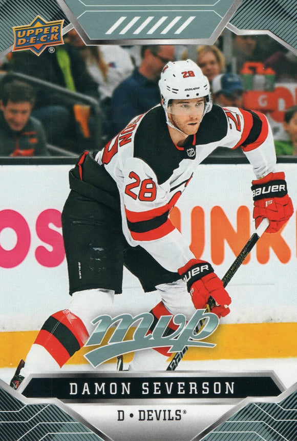 #21 Damon Severson New Jersey Devils 2019-20 Upper Deck MVP Hockey Card