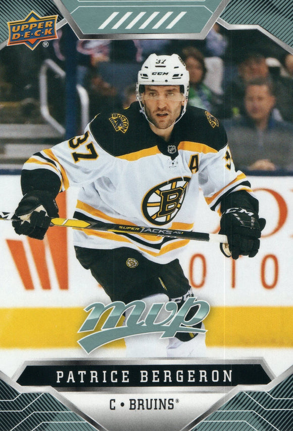 #19 Patrice Bergeron Boston Bruins 2019-20 Upper Deck MVP Hockey Card
