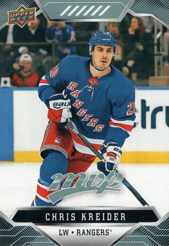 #112 Chris Kreider New York Rangers 2019-20 Upper Deck MVP Hockey Card