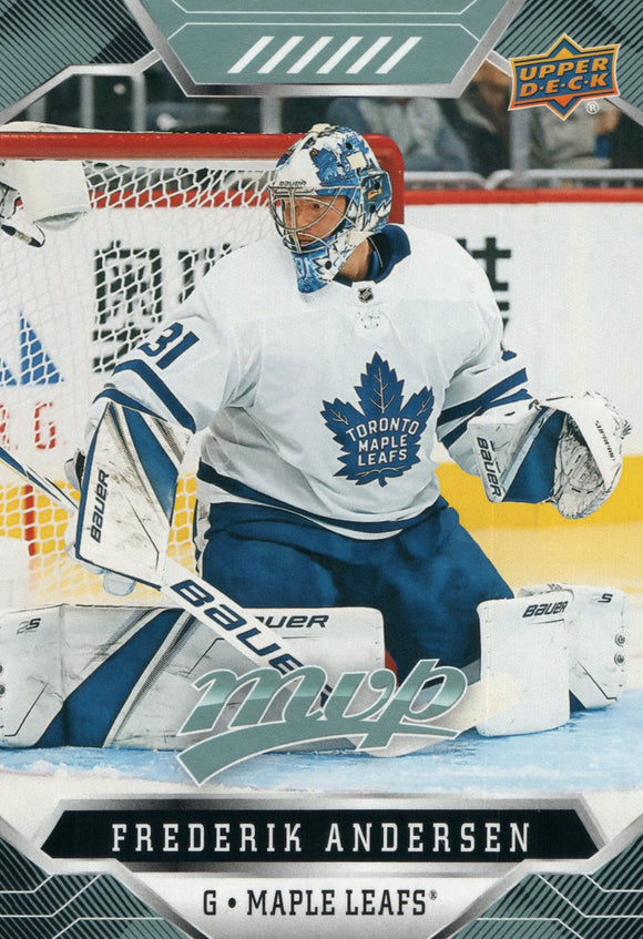 #27 Frederik Andersen Toronto Maple Leafs 2019-20 Upper Deck MVP Hockey Card