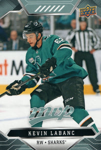 #196 Kevin Labanc San Jose Sharks 2019-20 Upper Deck MVP Hockey Card