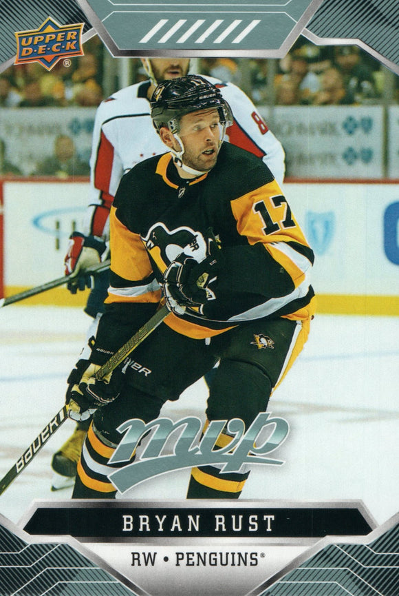 #197 Bryan Rust Pittsburgh Penguins 2019-20 Upper Deck MVP Hockey Card