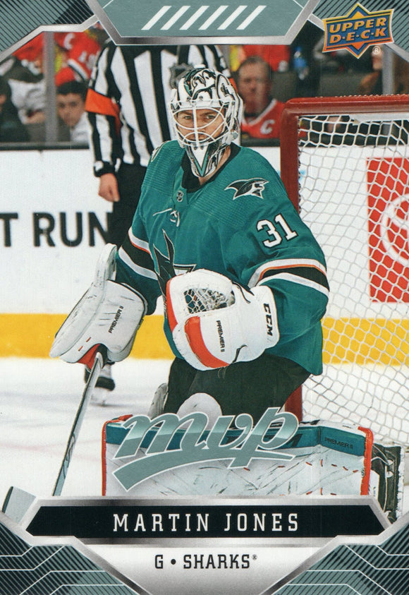 #62 Martin Jones San Jose Sharks 2019-20 Upper Deck MVP Hockey Card