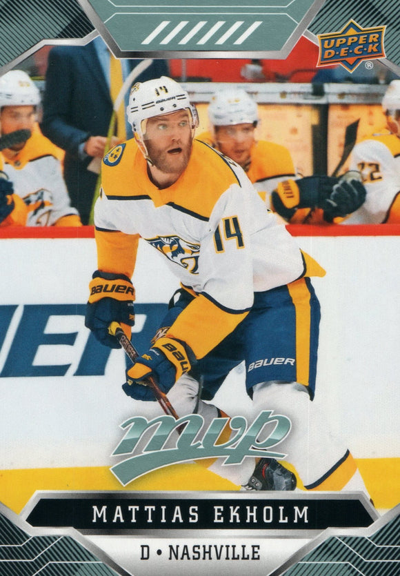 #84 Mattias Ekholm Nashville Predators 2019-20 Upper Deck MVP Hockey Card