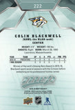 #222 Colin Blackwell Rookie Nashville Predators 2019-20 Upper Deck MVP Hockey Card