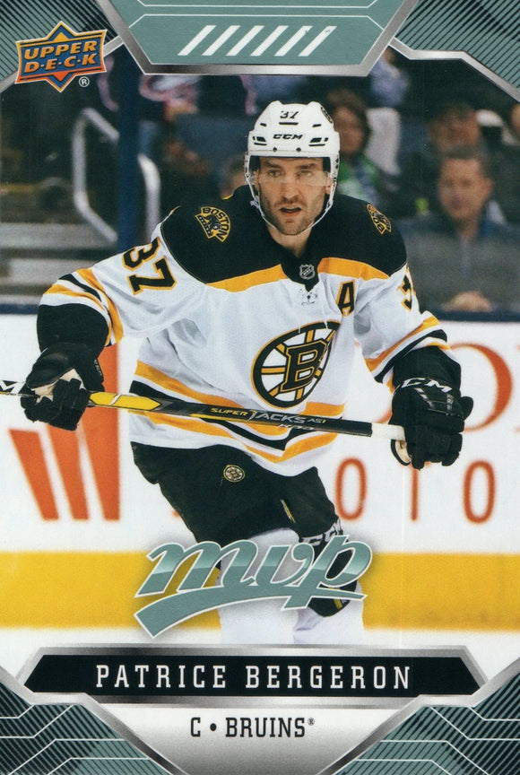 #19 Patrice Bergeron Boston Bruins 2019-20 Upper Deck MVP Hockey Card