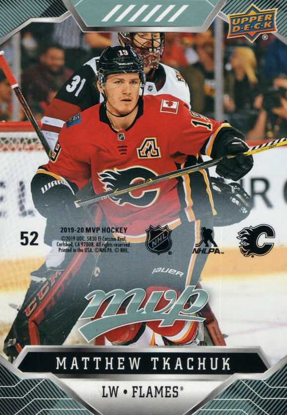 #52 Matthew Tkachuk Puzzle Piece Calgary Flames 2019-20 Upper Deck MVP Hockey Card