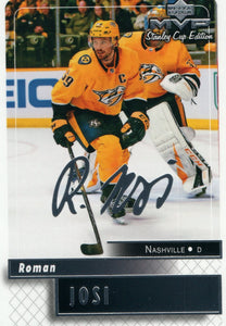 #58 Roman Josi Silver Scripts Stanley Cup Edition Nashville Predators 2019-20 Upper Deck MVP Hockey Card