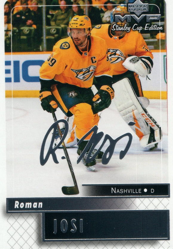 #58 Roman Josi Silver Scripts Stanley Cup Edition Nashville Predators 2019-20 Upper Deck MVP Hockey Card
