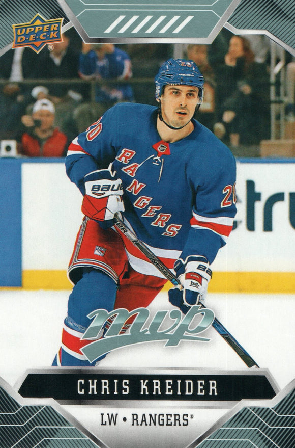 #112 Chris Kreider New York Rangers 2019-20 Upper Deck MVP Hockey Card