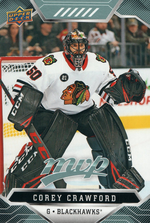 #110 Corey Crawford Chicago Blackhawks 2019-20 Upper Deck MVP Hockey Card