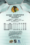 #110 Corey Crawford Chicago Blackhawks 2019-20 Upper Deck MVP Hockey Card