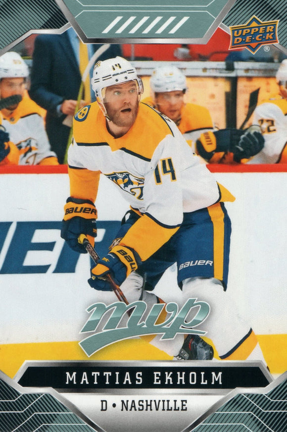#84 Mattias Ekholm Nashville Predators 2019-20 Upper Deck MVP Hockey Card