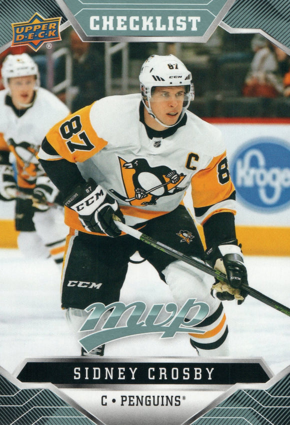 #200 Sidney Crosby Checklist 101-200 2019-20 Upper Deck MVP Hockey Card