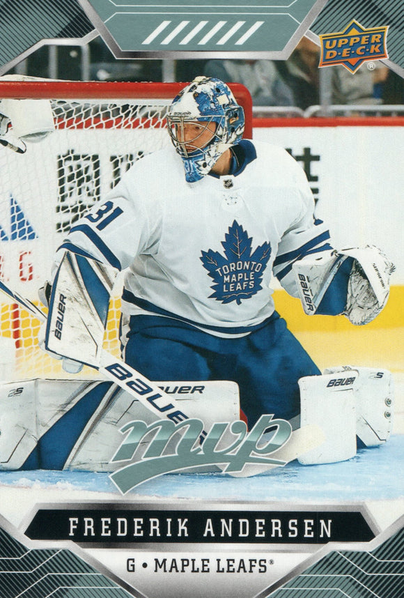 #27 Frederik Andersen Toronto Maple Leafs 2019-20 Upper Deck MVP Hockey Card