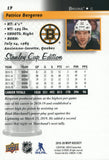 #19 Patrice Bergeron Silver Scripts Stanley Cup Edition Boston Bruins 2019-20 Upper Deck MVP Hockey Card