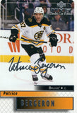 #19 Patrice Bergeron Silver Scripts Stanley Cup Edition Boston Bruins 2019-20 Upper Deck MVP Hockey Card