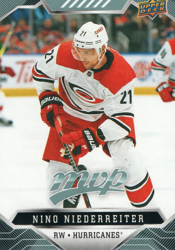 #104 Nino Niederreiter Carolina Hurricanes 2019-20 Upper Deck MVP Hockey Card