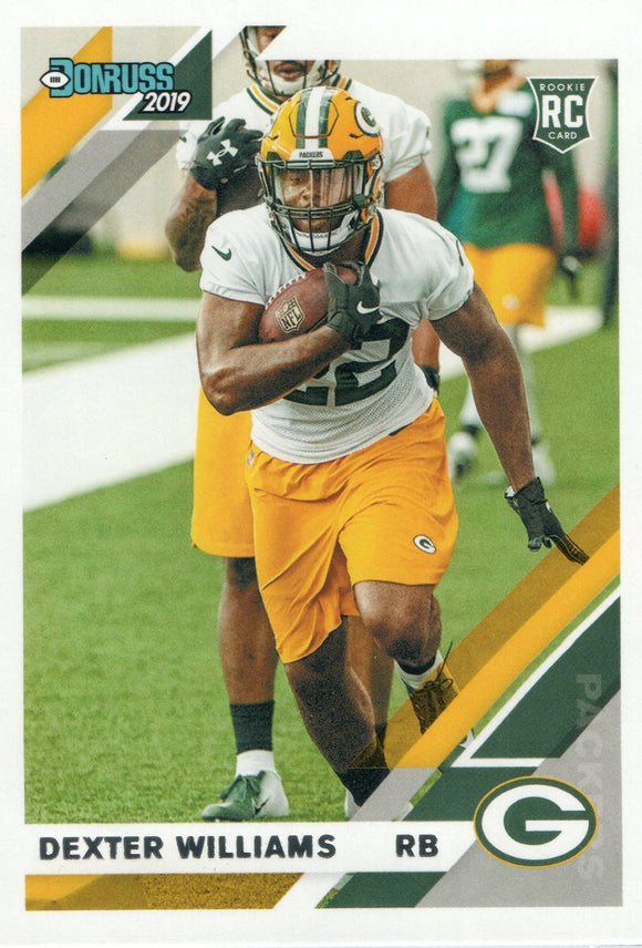 #296 Dexter Williams Rookie Green Bay Packers 2019 Donruss Football  Card