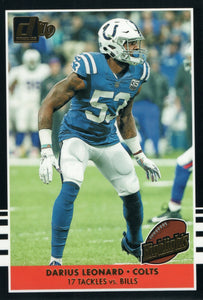 H-8 Darius Leonard Highlights Indianapolis Colts 2019 Donruss Football  Card