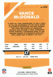 #215 Vance Mcdonald Pittsburgh Steelers 2019 Donruss Football  Card