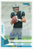 #305 Will Grier Autograph 1/10 Rated Rookie Carolina Panthers 2019 Donruss Football  Card