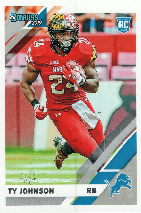 #295 Ty Johnson Rookie Detroit Lions 2019 Donruss Football  Card