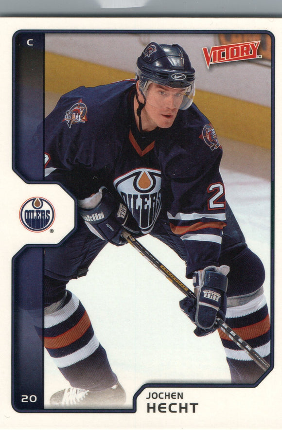 #85 Jochen Hecht Edmonton Oilers 2002-03 Upper Deck Victory Hockey Card