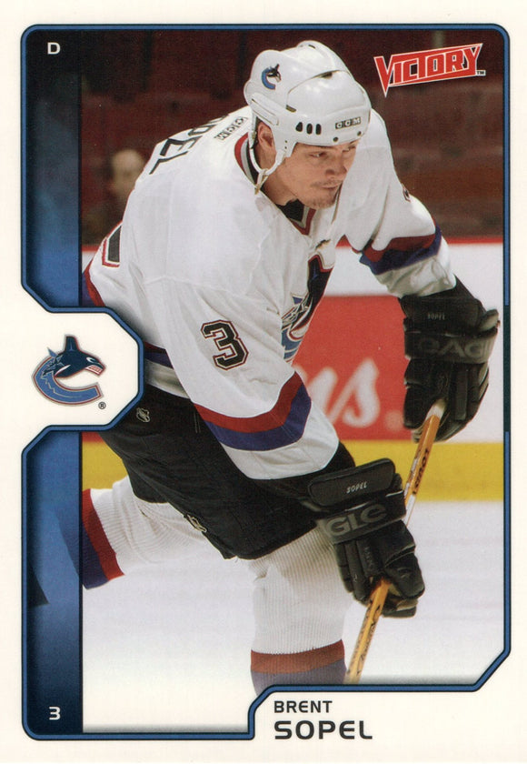 #206 Brent Sopel Vancouver Canucks 2002-03 Upper Deck Victory Hockey Card