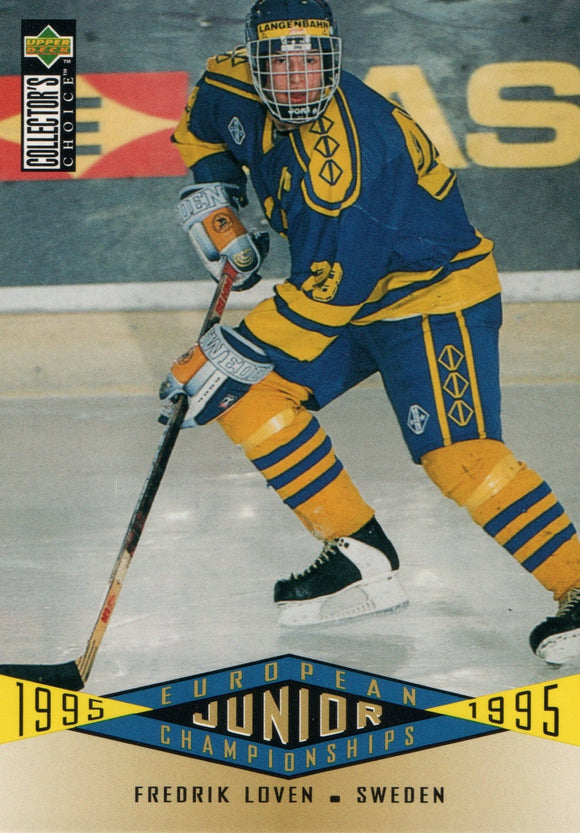 #351 Fredrik Loven Sweden European Junior Championship 1995-96 Upper Deck Collector's Choice Hockey Card