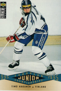 #327 Timo Hakanen Finland European Junior Championship 1995-96 Upper Deck Collector's Choice Hockey Card