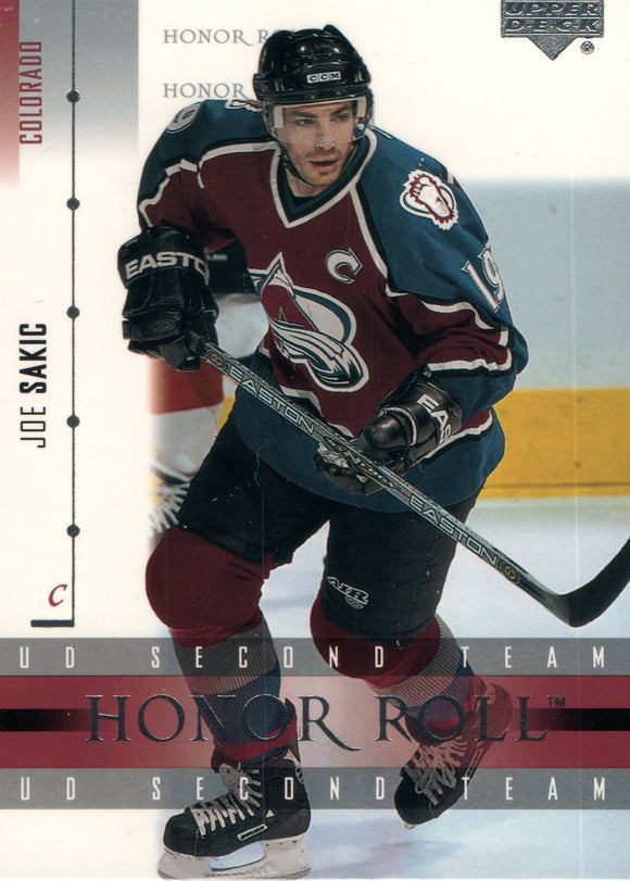 #44 Joe Sakic Colorado Avalanche 2002-03 Upper Deck Honor Roll Hockey  Card