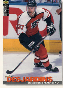 #105 Eric Desjardins Philadelphia Flyers 1995-96 Upper Deck Collector's Choice Hockey Card