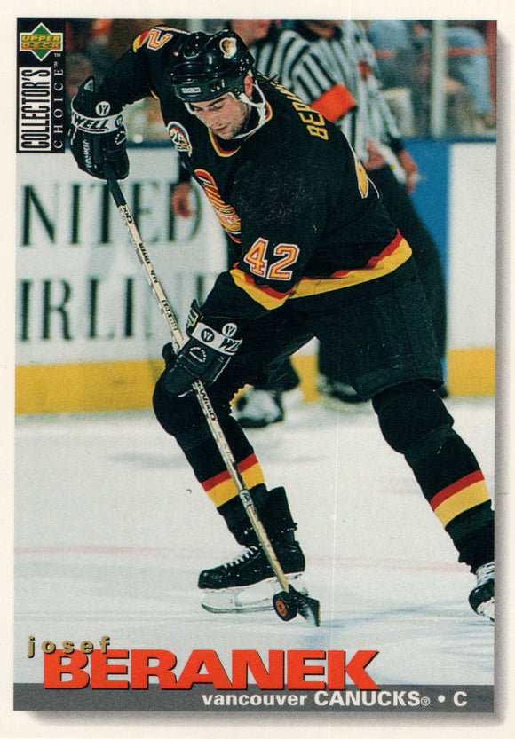 #312 Josef Beranek Vancouver Canucks 1995-96 Upper Deck Collector's Choice Hockey Card