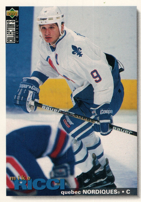 #282 Mike Ricci Quebec Nordiques 1995-96 Upper Deck Collector's Choice Hockey Card