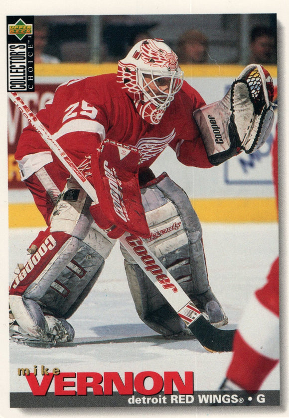 #100 Mike Vernon Detroit Red Wings 1995-96 Upper Deck Collector's Choice Hockey Card