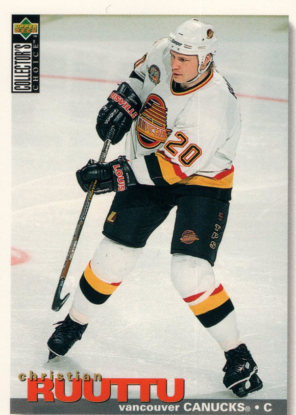 #278 Christian Ruuttu Vancouver Canucks 1995-96 Upper Deck Collector's Choice Hockey Card
