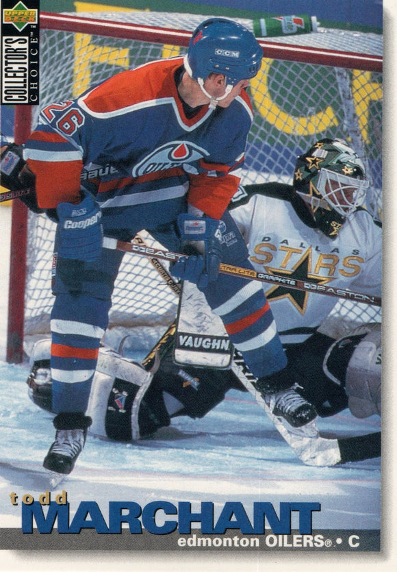 #210 Todd Marchant Edmonton Oilers 1995-96 Upper Deck Collector's Choice Hockey Card