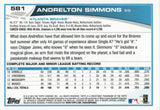 #581 Andrelton Simmons Atlanta Braves 2013 Topps Baseball Card